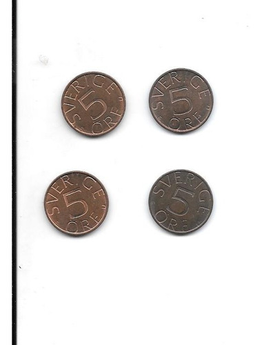 Liquido Lote De 4 Monedas De Suecia