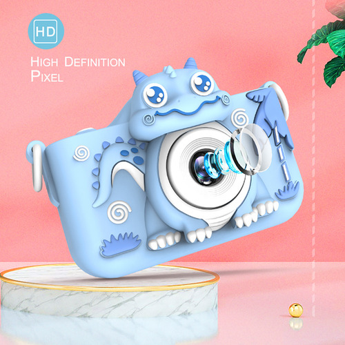 Cámara Dinosaur Hd Con Doble Cámara Para Niños Con Carga Usb