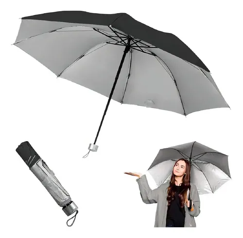 Paraguas Retráctil Plegable De Bolsillo Marin Color Negro So | Cuotas