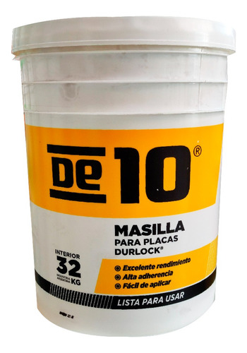 Masilla D10 Para Placas De Durlock 32 Kg