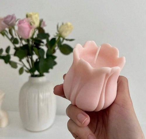 1 Molde Silicon Para Base De Vela Forma Flor De Tulipán