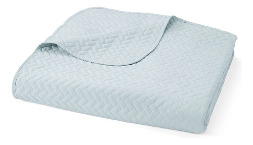 Conjunto De Colcha De 3 Piezas Azul Claro Queen Size De
