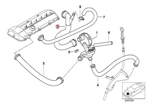 Manguera Valvula Pcv Gas Bmw 320i 325i 330i X3 X5 Z3 Z4 525