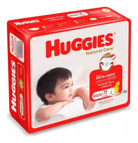 Pañales Huggies Natural Care Xg 14 Unds