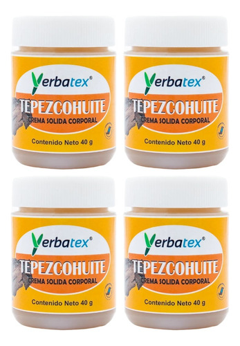 Pack 4 Pomadas De Tepezcohuite Frasco De 40g