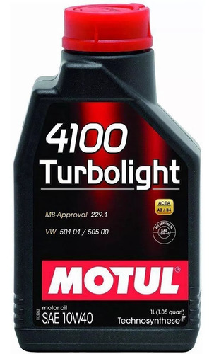 Óleo Carro Motul 4100 Turbolight 10w40 Semissintético 1 Lt