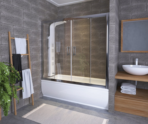 Mampara Sobre Bañera 4 Hojas C/trans 190cm Madagasca Gorena