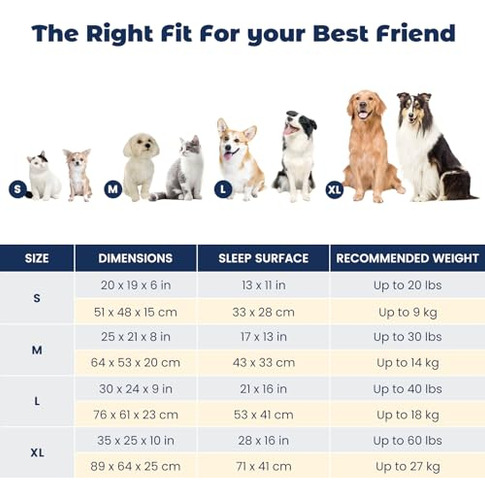 Cama Rectangular Lavable Para Mascotas Medianas Con Funda De