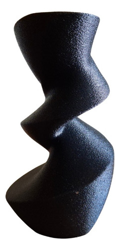 Florero Jarron Twisted Decorativo Nórdico Moderno 18cm Negro
