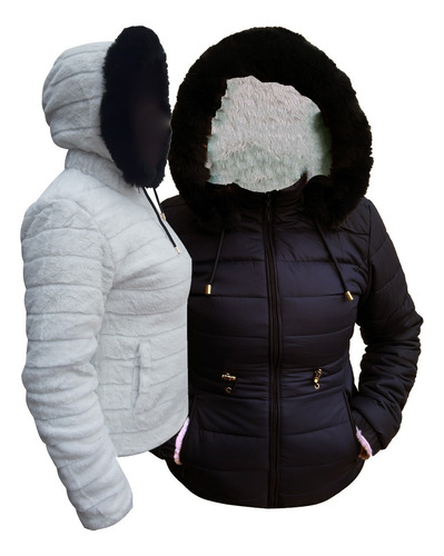 Jaqueta De Nylon Acolchoada Feminina Grossa Frio Moto Neve