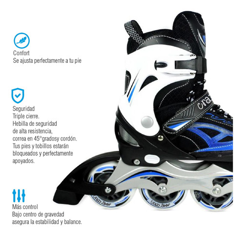 Imagen 4 de 10 de Rollers Extensible Crazy Loop Azul Y Blanco Talle L Outlet