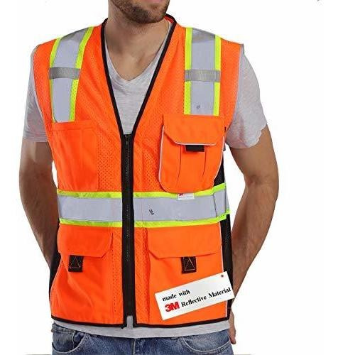 Chaleco De Seguridad Reflejante Industria Talla L Naranja