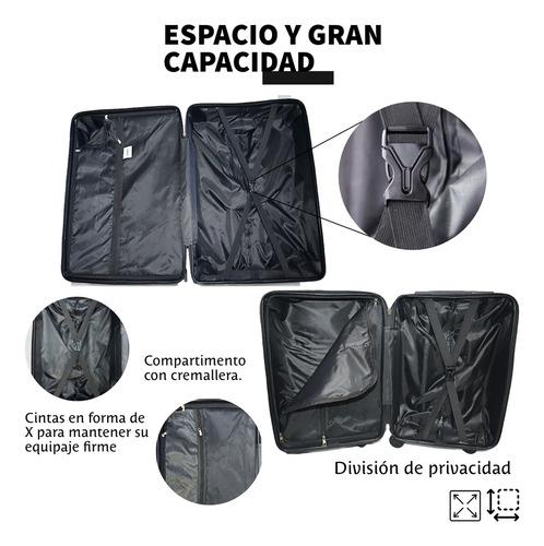 Kit 3 Maletas Para Viaje Con Ruedas Carry On 20 18 Y 14 Pul Azul Marino 5863-6