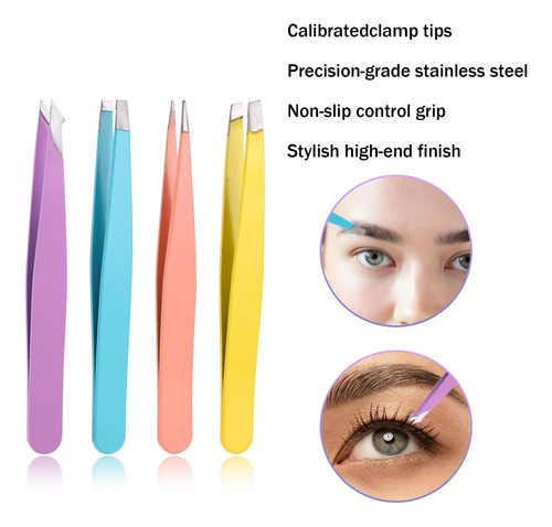 Juego De Pinzas Para Cejas Portátiles, Pinzas Profesionales
