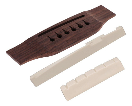 Puente De Guitarra Acústica Para Zurdos + Tuerca +