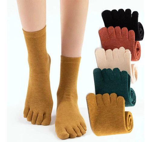 Calcetines Para Correr Con Cinco Dedos, Mezcla De Lana Media