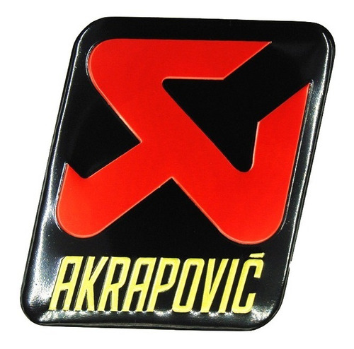 Emblema Cuadrado Exhosto Akrapovic Aluminio Autoadhesivo