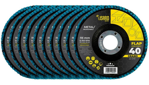 Imagen 3 de 5 de Disco Flap 115 Mm Ltc Oxido Zirconio Grano 40 - X10 Unidades