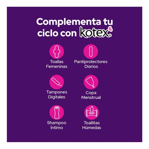 Toallas Femeninas Kotex Rosa Nocturna 10 Piezas