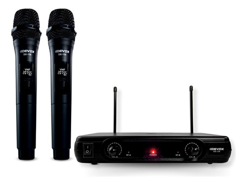 Microfone Sem Fio Devox Dx-158 Vhf Duplo 2 Canais Top