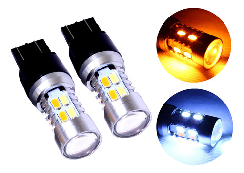 Foco Led Auto 7743 20smd 12v-24v Balnco Y Ambar