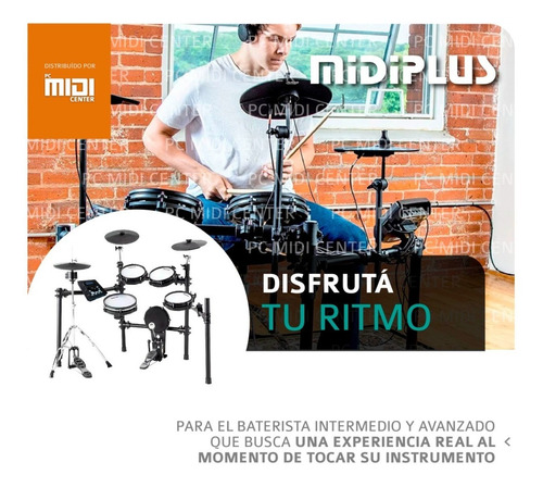 Imagen 6 de 7 de Batería Electrónica Midiplus Ed8 5 Cuerpos 3 Platillos Cuota