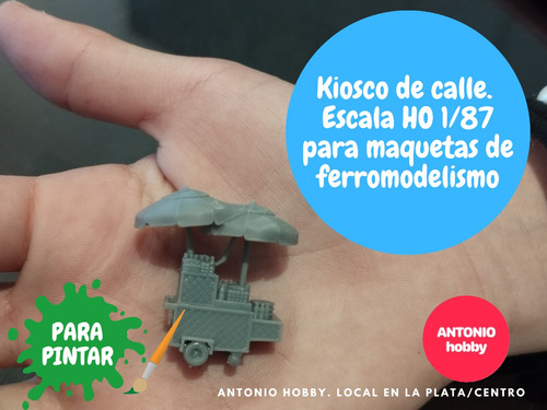 Adorno Ferromodelismo Kiosco De Calle Food Tracks Ho 1/87