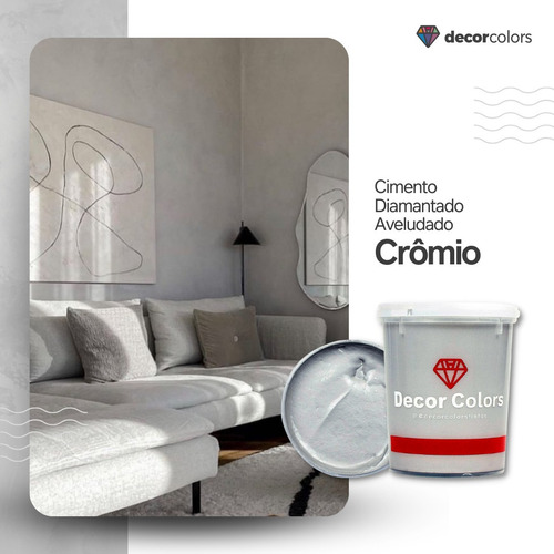 Imagem 1 de 10 de Decor Colors Tinta Cimento Queimado Perolizado 1,6 K Cromio