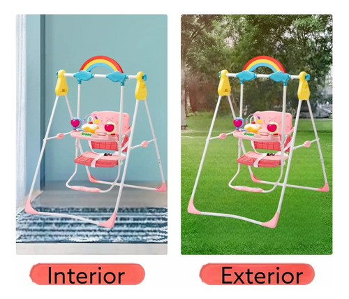 Mecedoras Y Columpios Bebés Músicajuguetes Plegable Silla Rojo Otro