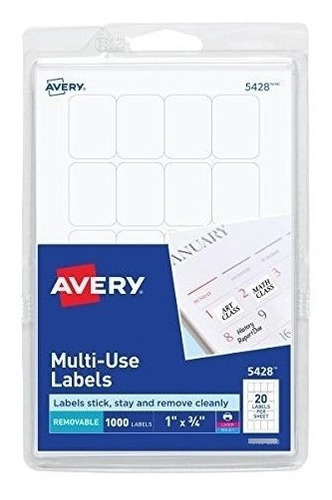 Etiquetas Autoadhesivas Extraibles Avery 075 X 1 Pulgadas Bl