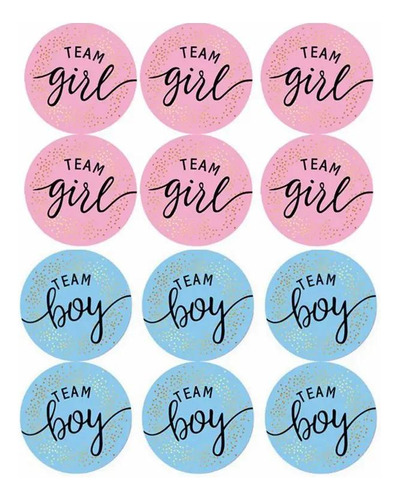 48 Stickers De Revelación De Género Baby Shower