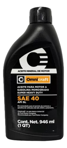 Aceite Mineral De Motor Omnicraft Sae 40 Super Heavy