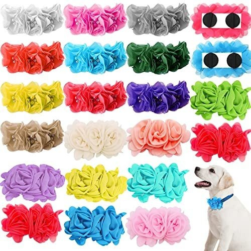 20 Pcs Collar De Perros Flores Cachorro Collar K4pxs