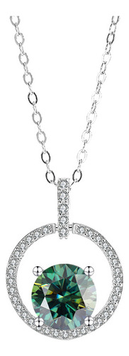 3ct Moissanita Collar De Diamantes Plata Esterlina Cadena