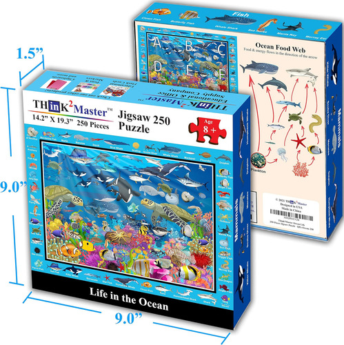 Atractivo Puzzle Marino Think2master Ocean Life, 250 Piezas