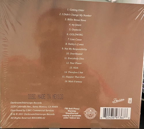 Imagen 3 de 3 de Billie Eilish - Happier Than Ever / Version Target + Poster