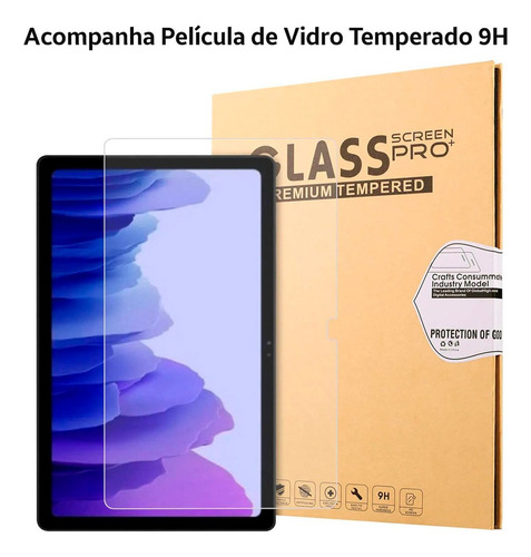 Capa Shock Tablet Galaxy Tab A 8 (2019) T290 T295 + Película Cor Azul Escuro-Azul Claro