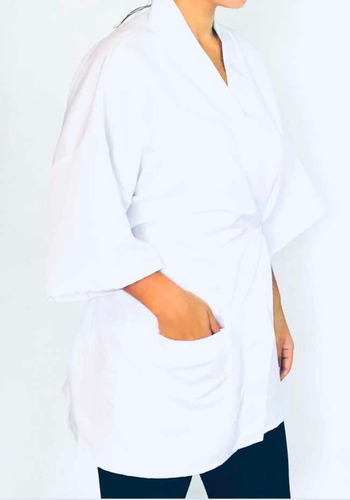 Imagen 2 de 4 de Bata /chaqueta X 3 Unid Peluqueria/spa Microfibra Y Bolsillo