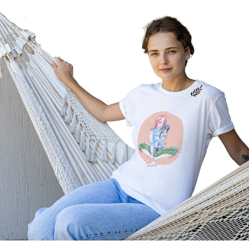 Camiseta Para Mujer Photographer Unisex Blanco Calm Prints
