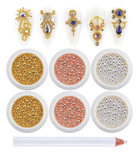 Cuentas De Caviar De Uas 3d Para Arte De Uas, Mini Bolas De