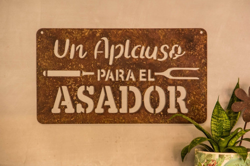 Cartel Chapa Oxidada Con Frase Colgante Deco - Disentino