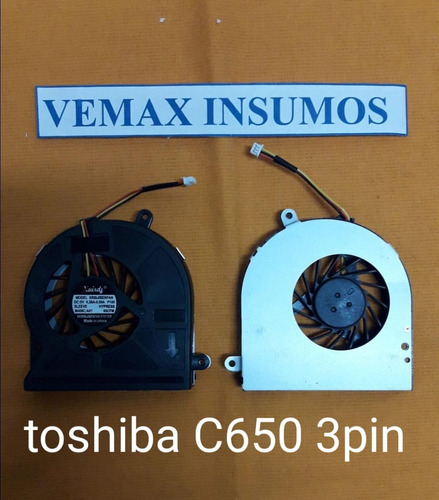Imagen 1 de 1 de Fan Cooler Toshiba C650 3 Pines Villa Del Parque