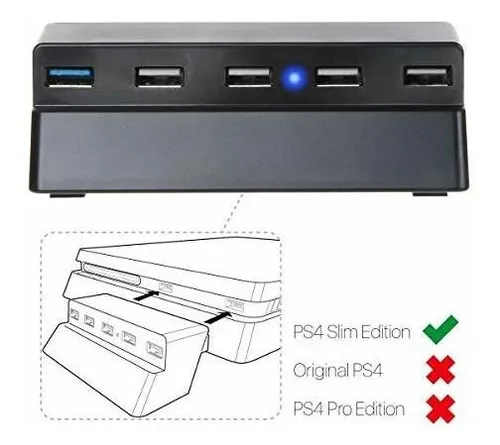 Hub Usb De 5 Puertos Para Ps4 Slim Solo Usb 3 0 2 0 Con...