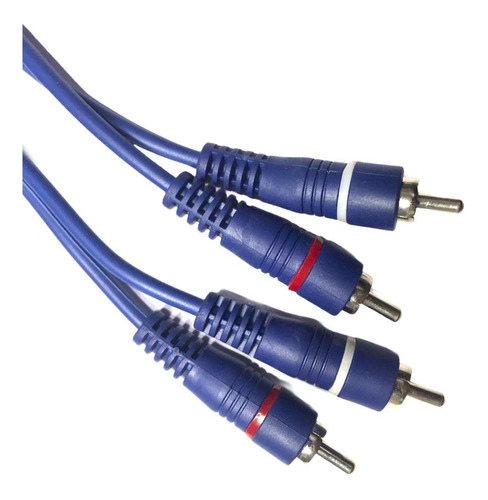 Cable Audio 2 Rca A 2 Rca Reforzado Azul 8 Metros