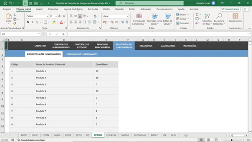 Planilha De Controle De Estoque De Almoxarifado 4.0