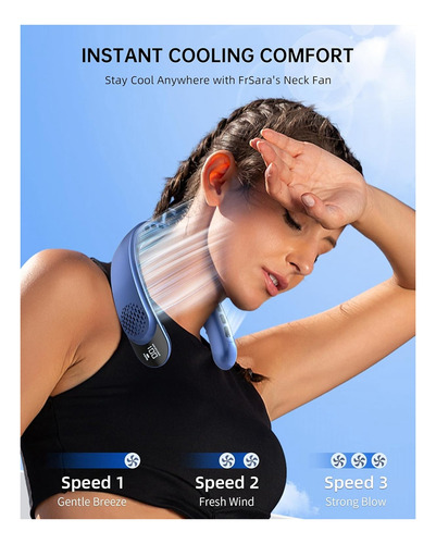 Ventilador De Cuello Recargable H6, Ventilador Personal Con