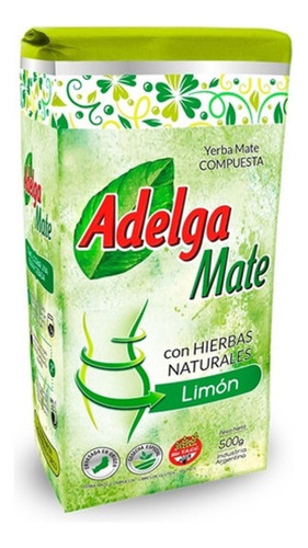 Yerba Mate Adelga Mate Limón C/hierbas Nat. De 500 Grs