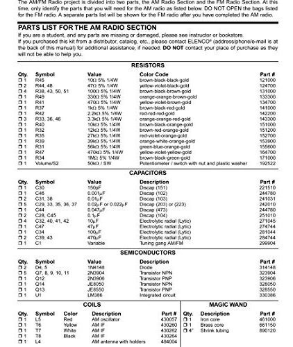 Elenco Am / Fm Radio Kit | Cambiar Entre Circuitos Integrado