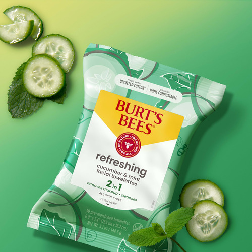 Toallitas Faciales Burt's Bees, Pepino Y Menta, 30 Unidades