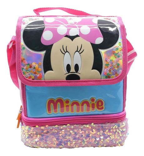 Lunchera Minnie Mouse Escolar Infantil 10´´ Con Correa